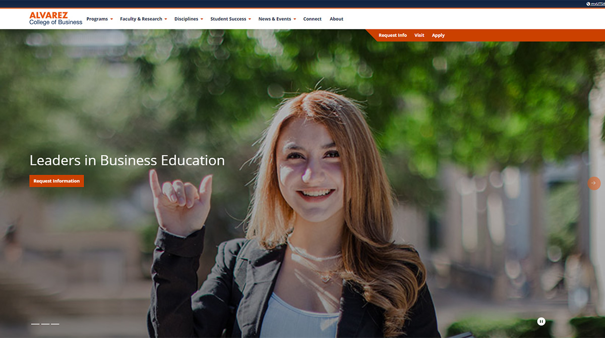 Homepage of business.utsa.edu