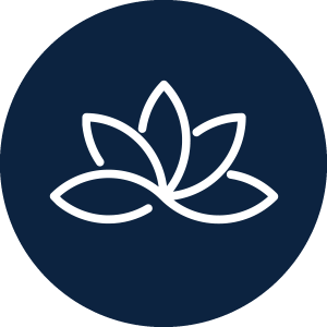 Blue circle with lotus
