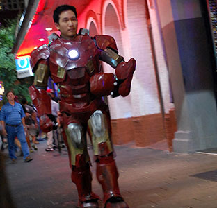 Albert Lee in his Iron Man costume