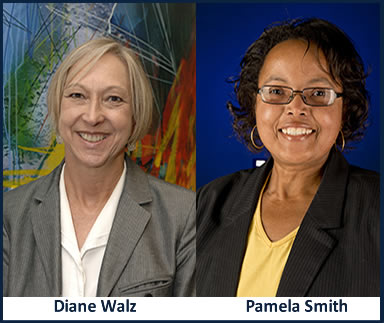 Outgoing associate dean Diane Walz and incoming associate dean Pamela Smith