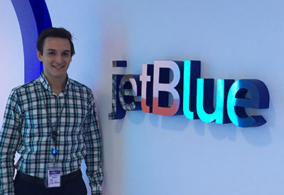 Matthew Chavana at JetBlue's Headquarters
