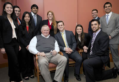 Red McCombs meets with business students