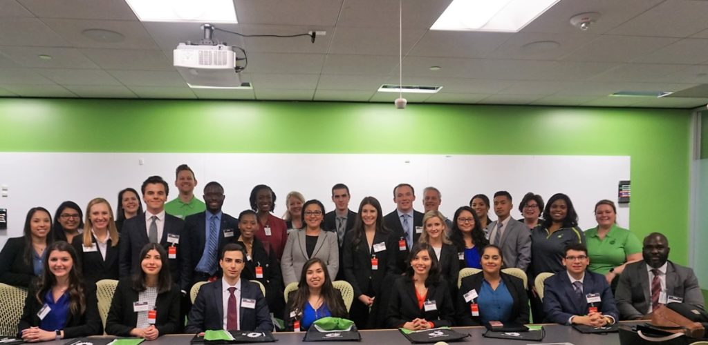 Students pictured with panel in houston