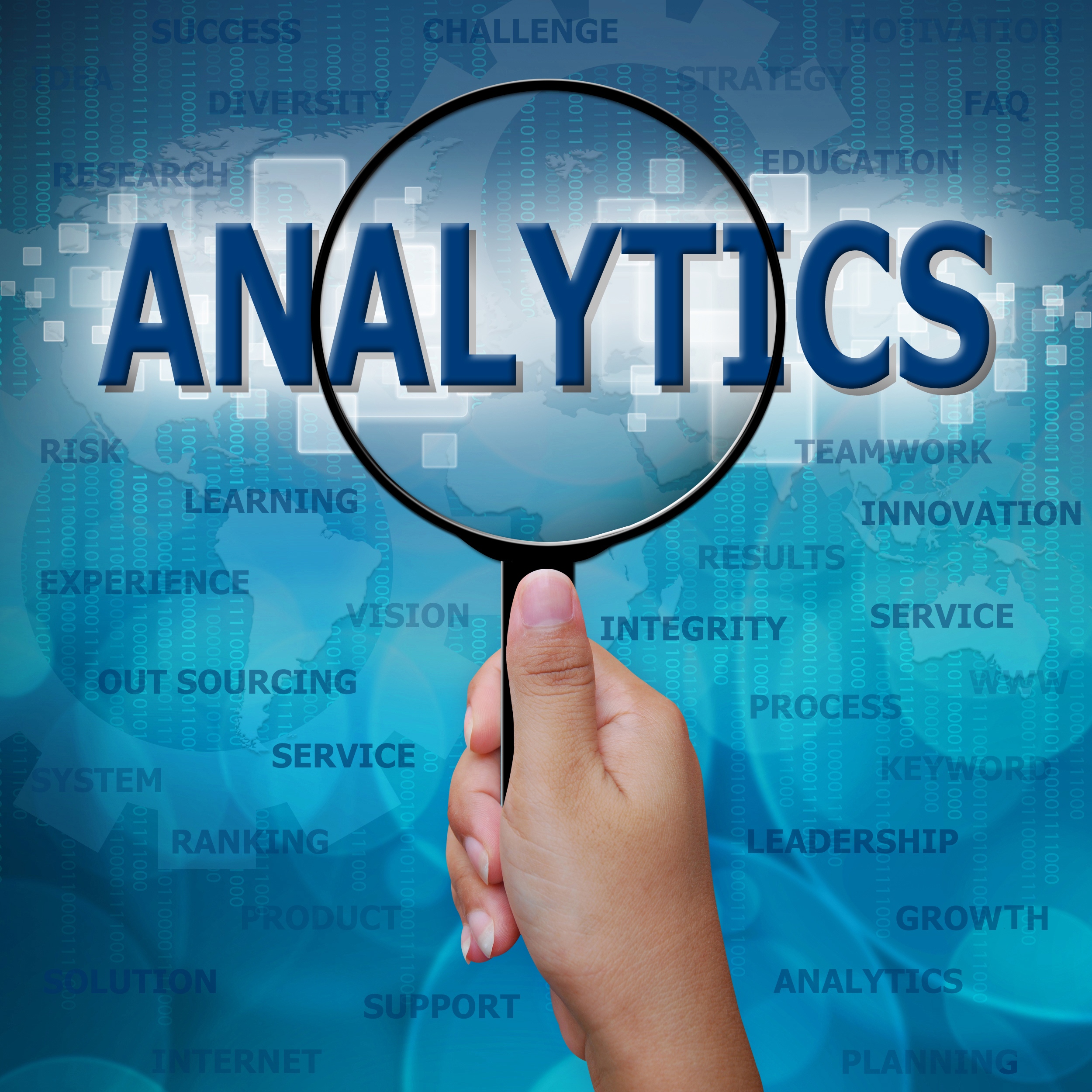 Image of Analytics with magnifying glass