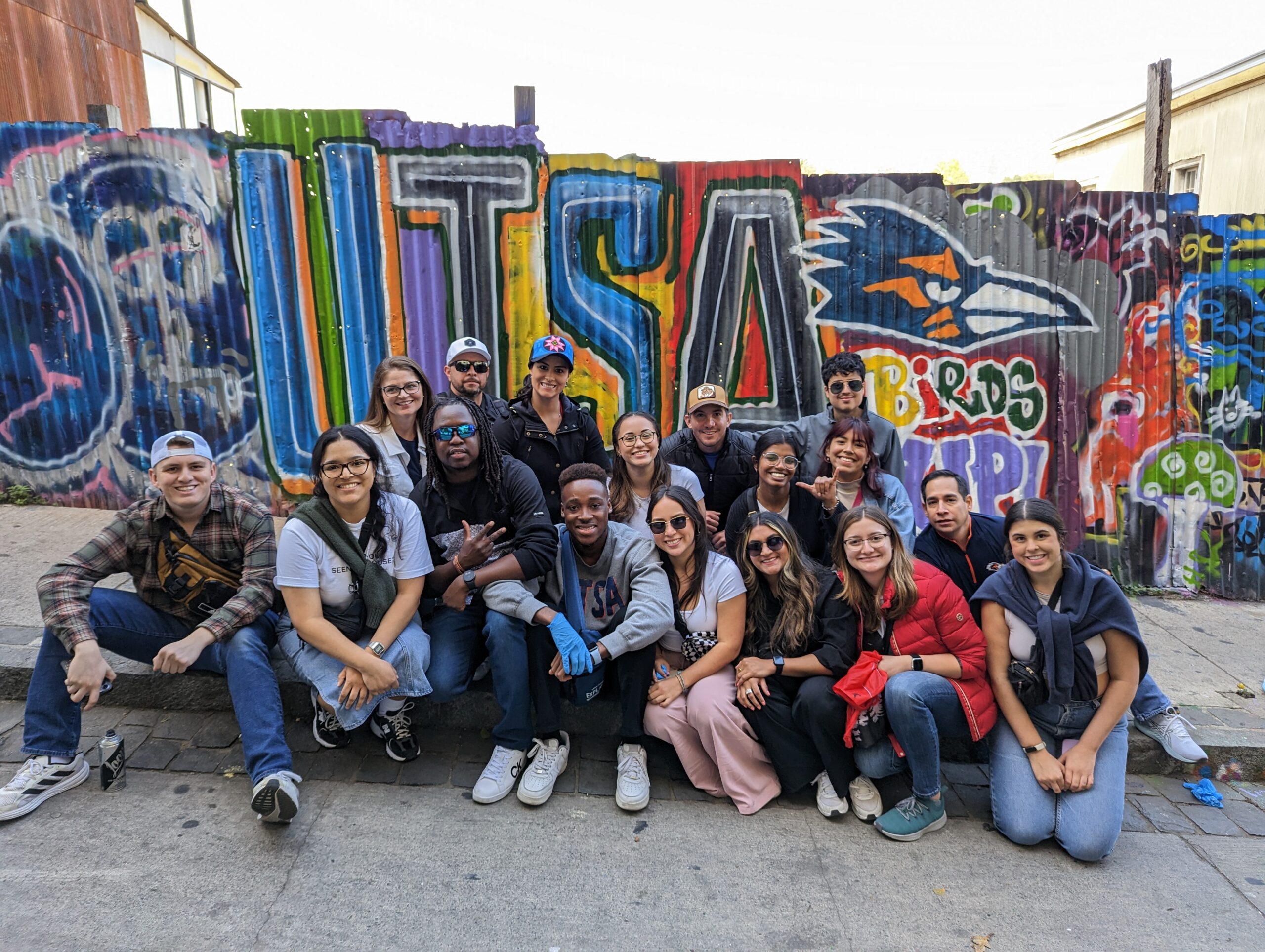 Business students at the graffiti museum.